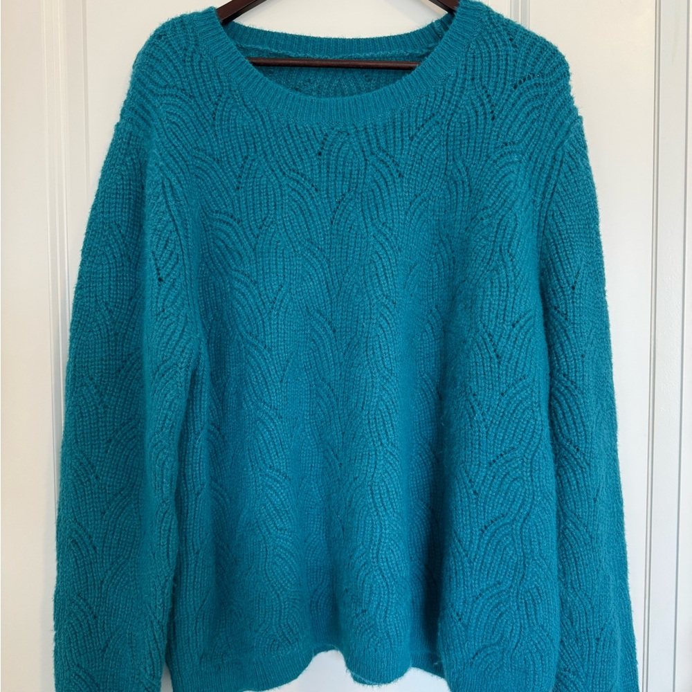 Zara peacock blue cashmere sweater, 90% new Cozy Teal for Women